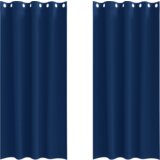  Zavjese sa zavjesama 2 pcs Tamno plava 225 x 140 cm Poliester | shoptok.hr