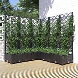 vidaXL Vrtna sadilica s rešetkom crna 120 x 120 x 121 5 cm PP Cijene