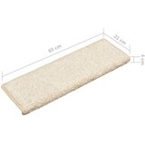 Prostirke za stepenice 15 kom 65x21x4 cm bijele pravokutne rubove | shoptok.hr