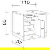 Flex-Well Kotna Spodnja Omarica Levi, Svetlo Siva, Š. 110 Cm | Shoptok.si