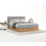 Maison de Rêve Siva/v naravni barvi boxspring postelja s prostorom za shranjevanje 140x200 cm Asahi – | Shoptok.si