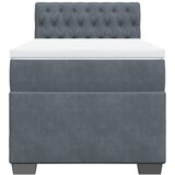 Box spring krevet s madracem tamnosivi 100x200 cm baršunasti | shoptok.hr