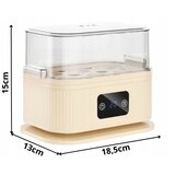  200W električni parni kuhalnik za 6 jajc LCD touch bež | Shoptok.si