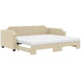  Dnevni krevet na razvlačenje s madracima krem 90x200 cm tkanina | shoptok.hr