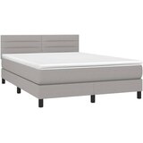  Krevet s oprugama i madracem svjetlosivi 140x190 cm od tkanine | shoptok.hr