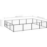  Kavez za pse crni 12 m² čelični | shoptok.hr