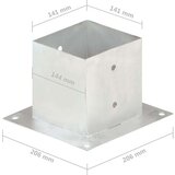 vidaXL sidra za stupove 4 kom od pocinčanog metala 141 mm | shoptok.hr