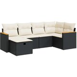 vidaXL 6-dijelni set vrtnih sofa s jastucima crni od poliratana | shoptok.hr