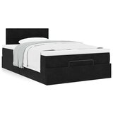 vidaXL Otomanski posteljni okvir z vzmetnico črn 120x190 cm žamet | Shoptok.si