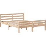 vidaXL Okvir kreveta s uzglavljem 140 x 190 cm od masivne borovine | shoptok.hr
