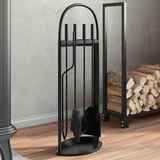  Komplet orodja za kamin 5 kosov 23x15x66 cm jeklo