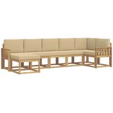 vidaXL Zunanja garnitura za sedenje 7 pcs Bela in bež Poliester, (5000281243) | Shoptok.si