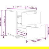 vidaXL Nočna omarica VISNES Sonoma Oak 45x40x50 cm Inženirski les | Shoptok.si