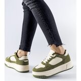 Gemre Green and white platform sneakers Pomona | Shoptok.si