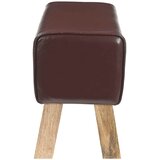  Klupa 60 x 30 x 45 cm Prava koža Tamno smeđa | shoptok.hr
