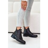 Kesi Low women's ankle boots with a flat heel in black S.Barski Black Cijene