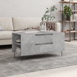 vidaXL Klubska mizica betonsko siva 102x44,5x50 cm inženirski les | Shoptok.si