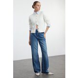 Trendyol Blue High Waist Wide Leg Jeans Cene