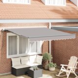 vidaXL Avtomatska Retraktibilna Tenda Svetlo Siva 300x250 cm, Tenda za zamenjavo tkanine za okvir 3x2.5 m Svetlo Siva | Shoptok.si