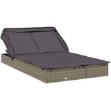 LEŽAJ za sunčanje za 2 osobe sivi 213 x 118 x 97 cm poliratan | shoptok.hr