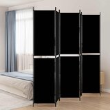 Sobna pregrada s 5 panela crna 250 x 220 cm od tkanine | Eponuda.com