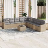  10-dijelni set vrtnih sofa s jastucima bež od poliratana Cijene