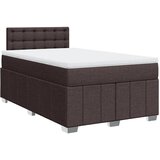 vidaXL Box spring postelja z vzmetnico temno rjav 120x200 cm blago, (21304646) | Shoptok.si