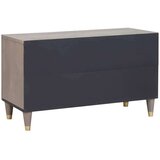 vidaXL TV ormar Siva i zlatna 80 x 31.5 x 46 cm Čvrsto drvo manga | shoptok.hr