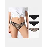 Spodnje hlače O4GG24 K6YW1 PRINTED BASIC THONG Črna