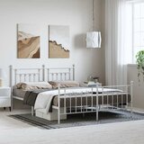  Metalni okvir kreveta uzglavlje i podnožje bijeli 183x213 cm | shoptok.hr