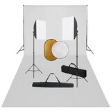 vidaXL foto studijski komplet s softboxi, ozadjem in odbojnikom Cene