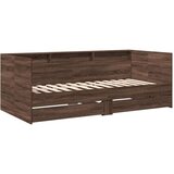  Dnevni krevet s ladicama boja smeđeg hrasta 75 x 190 cm drveni | shoptok.hr