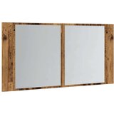 vidaXL LED ormarić s ogledalom boja staro drvo 90x12x45 cm drveni | shoptok.hr