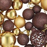  Set božićnih kuglica 100 komada 3/4/6 cm smeđi/brončani/zlatni Slike