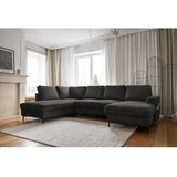 Miuform Temno siva raztegljiva kotna sedežna garnitura iz rebrastega žameta (levi kot) Lofty Lilly – | Shoptok.si