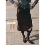 Reserved Suknja od umjetne kože - boja kestena | shoptok.hr