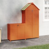  2-dijelni set vrtnog spremišta za alat smeđi masivna borovina | shoptok.hr