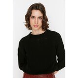 Trendyol Black Openwork Knitwear Sweater Cene