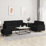  3-dijelni set sofa s jastucima crni od tkanine | shoptok.hr