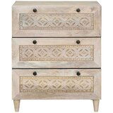 vidaXL Strani šal s predalom Bela 60 x 33 x 75 cm trden mangov les | Shoptok.si