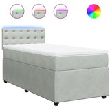  Box spring krevet s madracem svjetlosivi 90x190 cm baršunasti | shoptok.hr