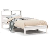 vidaXL Krevet s regalom za knjige bez madraca bijeli 90x190cm borovina | shoptok.hr