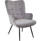 XORA fotelj, siva, črna kovina, tekstil | Shoptok.si
