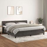  Box spring postelja z vzmetnico temno siva 200x200 cm žamet, (20846771) | Shoptok.si