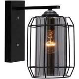 Candellux jonera zidna lampa crna P20 1X40 E27 abažur boje dima