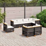 vidaXL 8-dijelni set vrtnih sofa od poliratana s jastucima crni | shoptok.hr