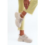 Boto Women's sneakers with chunky sole and decorative lacing beige Relissa | shoptok.hr