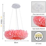 Brilagi LED luster na sajli FEATHER 3xE27/40W/230V + 3xLED/3W prečnika 50 cm ružičasta | Eponuda.com