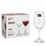  Set čaša za vino sa zlatnim obodom, 6 komada, 360 ml | Eponuda.com
