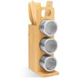 Bewello Magnetno stojalo za začimbe + kuhinjski set iz bambusa 7 delni 80 x 135 x 275 mm Cene